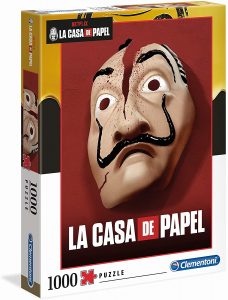 Puzzle de la casa de papel Máscara de Dalí de 1000 piezas de Clementoni - Los mejores puzzles de series de televisión - Puzzle de la Casa de Papel