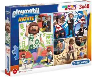 Puzzle de la pelÃ­cula de Playmobil de 3x48 piezas de Clementoni - Los mejores puzzles de Playmobil
