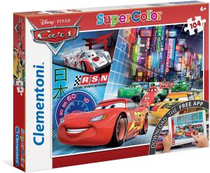 Puzzle de personajes de Cars 2 de 104 piezas de Clementoni - Los mejores puzzles de Disney Pixar - Puzzle de Cars de Disney Pixar