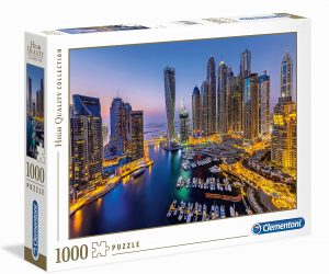 Los mejores puzzles de Dubai - Puzzle de ciudades del mundo - Puzzle de vistas de Dubai de 1000 piezas de Clementoni de noche