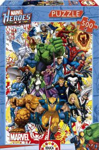 Los mejores puzzles de Marvel - Puzzle de héroes de Marvel de 500 piezas de Educa - Puzzles de personajes de Marvel
