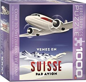 Los mejores puzzles de aviones - Puzzle de avión sobre Suiza de 1000 piezas de Eurographics