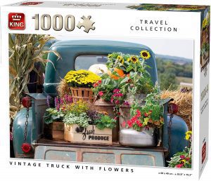 Los mejores puzzles de flores - Puzzle de camiÃ³n con flores de 1000 piezas de King