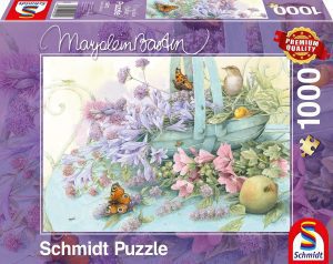 Los mejores puzzles de flores - Puzzle de flores con pájaros de 1000 piezas de Schmidt