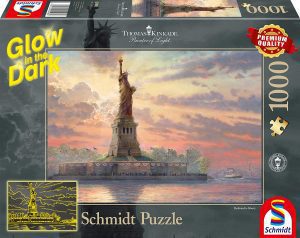 Los mejores puzzles de la Estatua de la Libertad - Puzzle de la Estatua de la Libertad de 1000 piezas de Schmidt en la noche de Thomas Kinkade