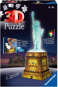 Los mejores puzzles de la Estatua de la Libertad - Puzzle de la Estatua de la Libertad en 3D de noche de 108 piezas de Ravensburger