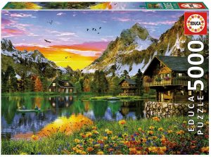 Los mejores puzzles de los Alpes - Cervino - Matterhorn - Puzzle de montaÃ±as del mundo - Puzzle de Lago Alpino de 5000 piezas de Educa