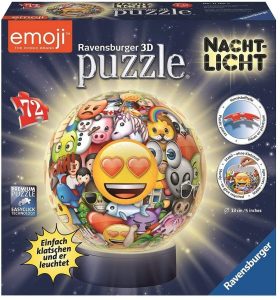 Los mejores puzzles de lámparas nocturnas en 3D de Ravensburger - Puzzle de lámpara nocturna de Emoji de 72 piezas de Ravensburger