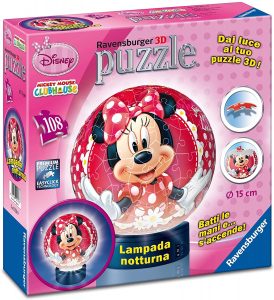Los mejores puzzles de lámparas nocturnas en 3D de Ravensburger - Puzzle de lámpara nocturna de Minnie Mouse de 108 piezas de Ravensburger
