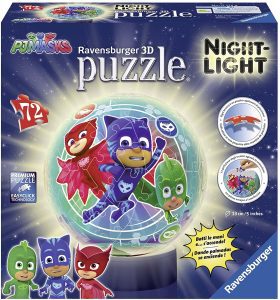 Los mejores puzzles de lámparas nocturnas en 3D de Ravensburger - Puzzle de lámpara nocturna de PJ Masks de 72 piezas de Ravensburger