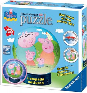 Los mejores puzzles de lámparas nocturnas en 3D de Ravensburger - Puzzle de lámpara nocturna de Peppa Pig de 108 piezas de Ravensburger