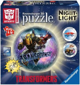 Los mejores puzzles de lámparas nocturnas en 3D de Ravensburger - Puzzle de lámpara nocturna de Transformers de 72 piezas de Ravensburger