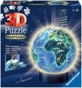 Los mejores puzzles de lámparas nocturnas en 3D de Ravensburger - Puzzle de lámpara nocturna de la Tierra de 72 piezas de Ravensburger