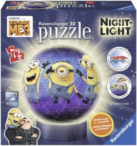 Los mejores puzzles de lámparas nocturnas en 3D de Ravensburger - Puzzle de lámpara nocturna de los Minions 3 de 72 piezas de Ravensburger