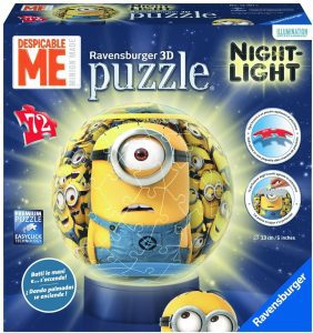Los mejores puzzles de lámparas nocturnas en 3D de Ravensburger - Puzzle de lámpara nocturna de los Minions de 72 piezas de Ravensburger