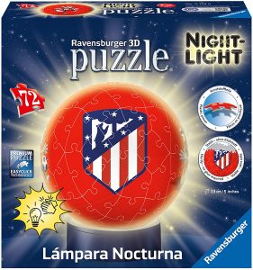 Los mejores puzzles de lámparas nocturnas en 3D de Ravensburger - Puzzle de lámpara nocturna del Atlético de Madrid de 72 piezas de Ravensburger