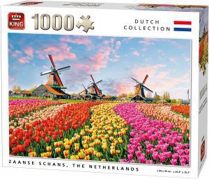 Los mejores puzzles de molinos - Puzzle de molinos de tulipanes de 1000 piezas de King