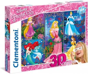 Los mejores puzzles de princesas de Disney - Puzzle de princesas Disney de 104 piezas de Clementoni efecto 3D