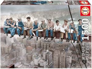 Los mejores puzzles de rascacielos - Puzzles de Skyline - Puzzle de trabajadores en rascacielos de Nueva York de Skyline de 1500 piezas de Educa