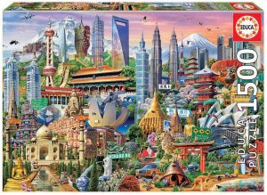 Los mejores puzzles de símbolos del mundo - Puzzle de Símbolos de Asia de 1500 piezas de Educa