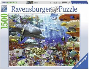 Los mejores puzzles de vida submarina - Puzzles animales bajo el mar - Puzzle de delfines Bajo el Mar de 1500 piezas de Ravensburger