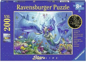 Los mejores puzzles de vida submarina - Puzzles animales bajo el mar - Puzzle de delfines submarinos de 200 piezas de Ravensburger