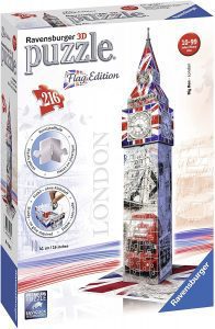 Los mejores puzzles del Big Ben en 3D de Londres - Puzzle del Big Ben de Flag Edition en 3D de 216 piezas de Ravensburger