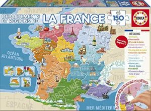 Los mejores puzzles del Mapa de Francia - Puzzle de mapa de Francia de 150 piezas de Educa