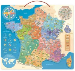 Los mejores puzzles del Mapa de Francia - Puzzle de mapa de Francia de 90 piezas de imanes