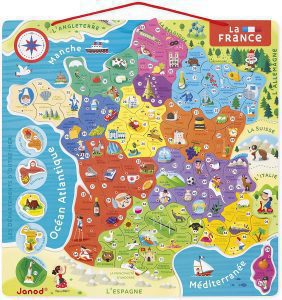 Los mejores puzzles del Mapa de Francia - Puzzle de mapa de Francia de 92 piezas de Janod