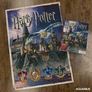 Los mejores puzzles del castillo de Hogwarts - Puzzle de castillo de Hogwarts con lechuza de 1000 piezas de Aquarius