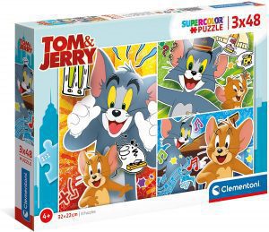 Puzzle de Tomy Jerry momentos de 3x48 piezas de Clementoni - Los mejores puzzles de Tom y Jerry