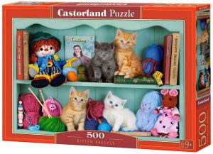 Puzzle de gatos en la estanterÃ­a de Castorland de 500 piezas - Los mejores puzzles de gatos