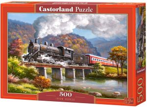 Puzzle de iron horse de Castorland de 500 piezas - Los mejores puzzles de trenes