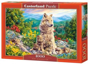 Puzzle de lobos con crías de Castorland de 1000 piezas - Los mejores puzzles de lobos