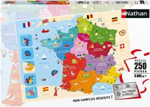 Puzzle de mapa de Francia de 250 piezas de Nathan - Los mejores puzzles de mapa de Francia