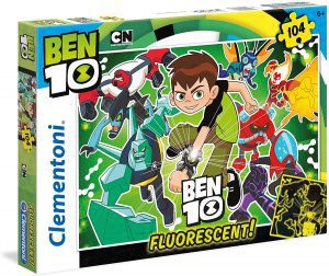 Puzzle de personajes de Ben 10 fluorescente de 104 piezas de Clementoni - Los mejores puzzles de Ben 10 de dibujos animados