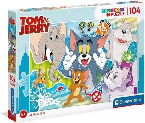 Puzzle de personajes de Tom y Jerry de 104 piezas de Clementoni - Los mejores puzzles de Tom y Jerry