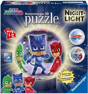 Puzzle de lámpara nocturna de Pj Masks de 72 piezas en 3D de Ravensburger - Los mejores puzzles de Pj Masks de dibujos animados