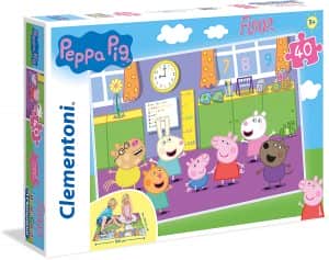 Puzzle de Peppa Pig en clase de suelo de 40 piezas de Clementoni - Los mejores puzzles de Peppa Pig