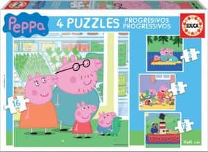 Puzzle de Peppa Pig progresivo de 16 piezas de Educa - Los mejores puzzles de Peppa Pig