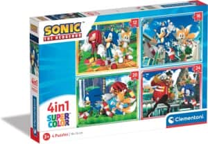 Puzzle De Sonic 4 En 1 De 19×14 Cm