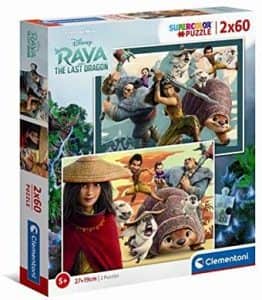 Puzzle de personajes de Raya and The Last Dragon de 2x60 piezas de Clementoni - Los mejores puzzles de Raya y el Último Dragón de Disney