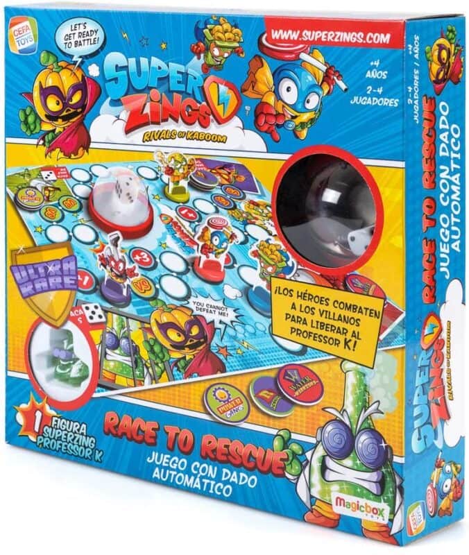 John Adams SuperZings Battle Game – Brettspiel Für 2–4 Spieler, Inkl. Exklusive Figur