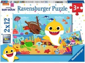 Puzzle de Baby Shark de 2x12 piezas de Ravensburger - Los mejores puzzles de Baby Shark de dibujos animados