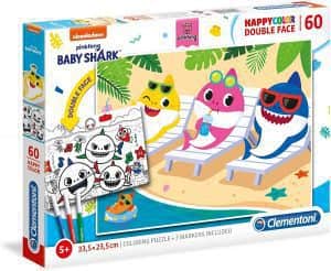 Puzzle de Baby Shark de 60 piezas de Clementoni de colorear 2 - Los mejores puzzles de Baby Shark de dibujos animados