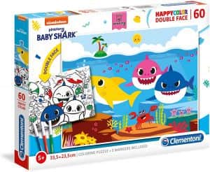 Puzzle de Baby Shark de 60 piezas de Clementoni de colorear - Los mejores puzzles de Baby Shark de dibujos animados