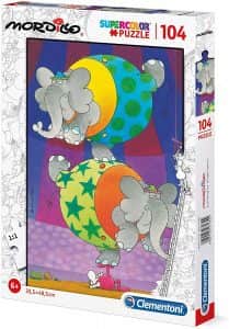 Puzzle de Balance de Mordillo de 104 piezas de Clementoni - Los mejores puzzles de Mordillo de dibujos animados - Guillermo Mordillo