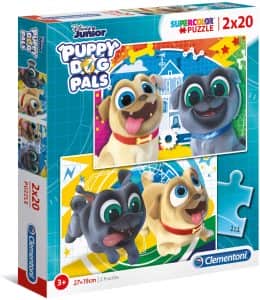 Puzzle de cachorritos de Puppy Dog Pals de 2x20 piezas de Clementoni - Los mejores puzzles de Puppy Dog Pals de dibujos animados - Cachorritos