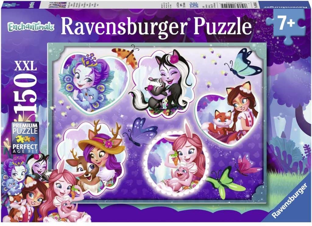 Ravensburger Puzzle Enchantimals 100 Pezzi Per Bambini, Dimensioni 49x36 Cm, Fatato E Magico, Dai 6 Anni